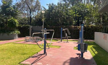 Rento Hermoso Departamento  55 en planta baja Torre C con 8m de balcón. Residencial Enksa.