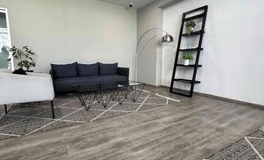 Rento Hermoso Departamento  55 en planta baja Torre C con 8m de balcón. Residencial Enksa.