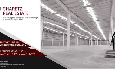 EXCELENTE NAVE CLASE A EN RENTA EN TULTITLAN A