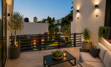Casa con jardín en privada a pasos de Coyoacán