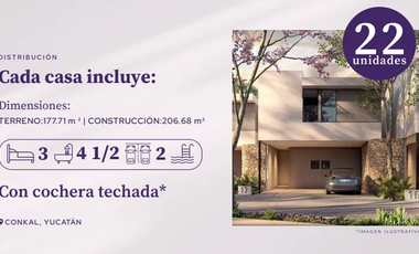 Casa en Venta Priv. Rosamora Conkal, Yucatán