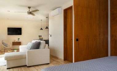 Departamento 80m Alberca Privada PLANTA BAJA Loft Tulum listo para habitar a 15 min de la Playa, totalmente amueblado y listo.