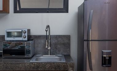 Departamento 80m Alberca Privada PLANTA BAJA Loft Tulum listo para habitar a 15 min de la Playa, totalmente amueblado y listo.