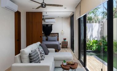 Departamento 80m Alberca Privada PLANTA BAJA Loft Tulum listo para habitar a 15 min de la Playa, totalmente amueblado y listo.