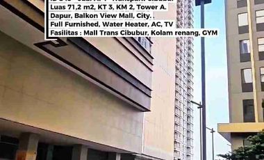 Dijual Apartemen Transpark Cibubur 3BR Full Furnish, view City dan LRT