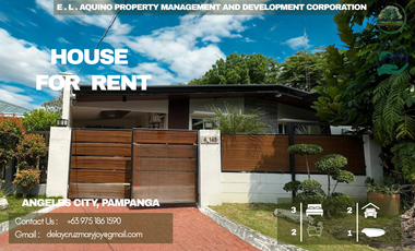 FULLY FURNISHED HOUSE FOR RENT 3 BEDROOMS LOCATED IN A SECURED SUBDIVISION AT ANGELES CITY PAMPANGA