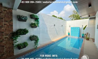 house for rent bunggalow fully furnished with swimming pool and front yard located at a secured subdivision near clark