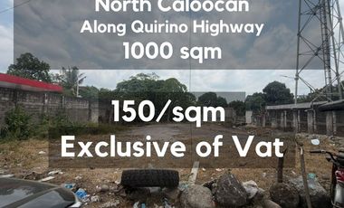 Prime Commercial Lot for Lease Caloocan | 1000 sqm Highway Frontage Along Quirino Highway