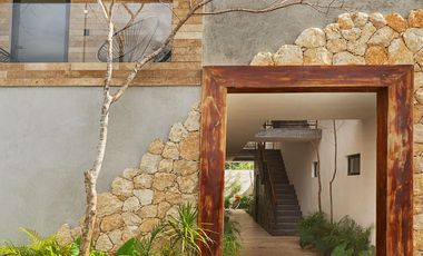 Departamento 80m Alberca Privada PLANTA BAJA Loft Tulum listo para habitar a 15 min de la Playa, totalmente amueblado y listo.