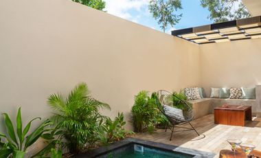 Departamento 80m Alberca Privada PLANTA BAJA Loft Tulum listo para habitar a 15 min de la Playa, totalmente amueblado y listo.