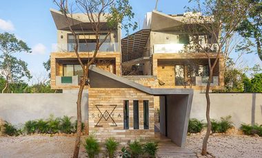Departamento 80m Alberca Privada PLANTA BAJA Loft Tulum listo para habitar a 15 min de la Playa, totalmente amueblado y listo.