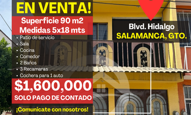 CASA EN VENTA, Blvd. Hidalgo, SALAMANCA GTO.