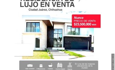RESIDENCIA DE LUJO EN VENTA EN MISION DE LOS LAGOS CIUDAD JUAREZ