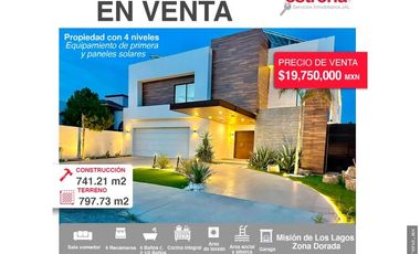 RESIDENCIA EN VENTA DE LUJO CON EQUIPAMENTO DE PRIMERA