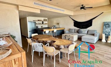 Departamento de playa en renta vacacional, con 4 recámaras y doble terraza, con vista al mar