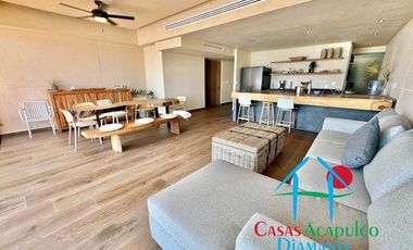 Departamento de playa en renta vacacional, con 4 recámaras y doble terraza, con vista al mar