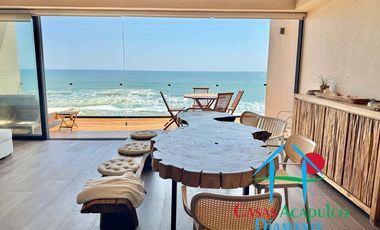 Departamento de playa en renta vacacional, con 4 recámaras y doble terraza, con vista al mar