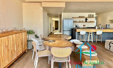 Departamento de playa en renta vacacional, con 4 recámaras y doble terraza, con vista al mar