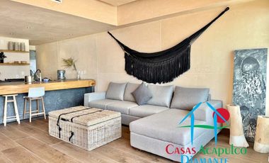 Departamento de playa en renta vacacional, con 4 recámaras y doble terraza, con vista al mar