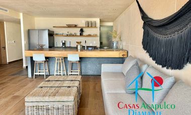 Departamento de playa en renta vacacional, con 4 recámaras y doble terraza, con vista al mar
