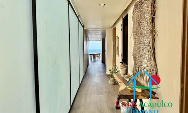 Departamento de playa en renta vacacional, con 4 recámaras y doble terraza, con vista al mar