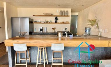 Departamento de playa en renta vacacional, con 4 recámaras y doble terraza, con vista al mar
