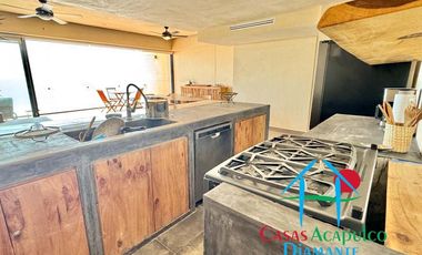 Departamento de playa en renta vacacional, con 4 recámaras y doble terraza, con vista al mar