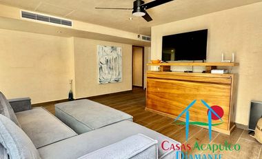 Departamento de playa en renta vacacional, con 4 recámaras y doble terraza, con vista al mar