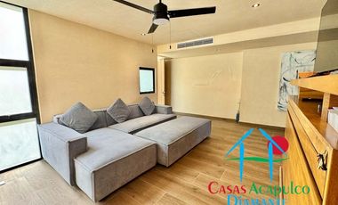 Departamento de playa en renta vacacional, con 4 recámaras y doble terraza, con vista al mar