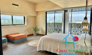 Departamento de playa en renta vacacional, con 4 recámaras y doble terraza, con vista al mar
