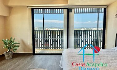 Departamento de playa en renta vacacional, con 4 recámaras y doble terraza, con vista al mar