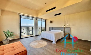 Departamento de playa en renta vacacional, con 4 recámaras y doble terraza, con vista al mar