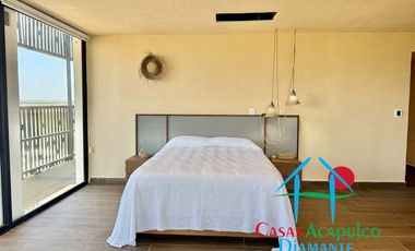 Departamento de playa en renta vacacional, con 4 recámaras y doble terraza, con vista al mar