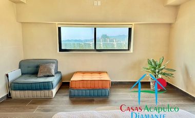 Departamento de playa en renta vacacional, con 4 recámaras y doble terraza, con vista al mar