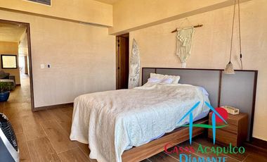 Departamento de playa en renta vacacional, con 4 recámaras y doble terraza, con vista al mar