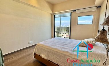 Departamento de playa en renta vacacional, con 4 recámaras y doble terraza, con vista al mar