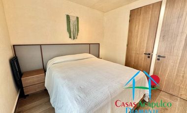 Departamento de playa en renta vacacional, con 4 recámaras y doble terraza, con vista al mar