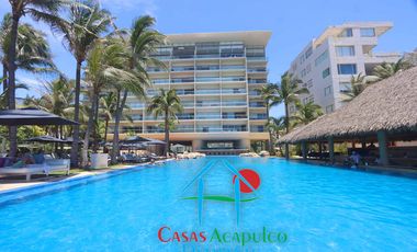 Departamento de playa en renta vacacional, con 4 recámaras y doble terraza, con vista al mar