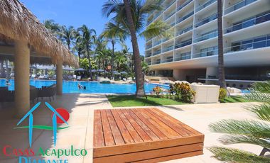 Departamento de playa en renta vacacional, con 4 recámaras y doble terraza, con vista al mar
