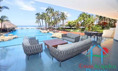 Departamento de playa en renta vacacional, con 4 recámaras y doble terraza, con vista al mar