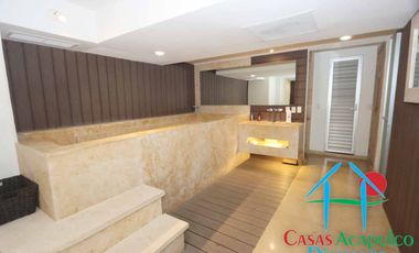 Departamento de playa en renta vacacional, con 4 recámaras y doble terraza, con vista al mar