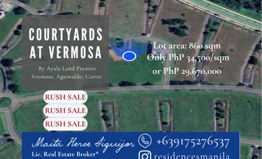 MUST SELL:  The Courtyards at Vermosa Phase 1-A by Ayala Land Premier Vacant Residential Lot