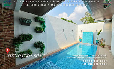 Fully Furnished 3 Bedroom Modern Bungalow House with Pool for Rent in Secured Subdivision in Pampang Angeles City Pampanga