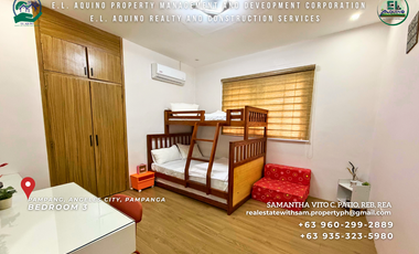 Fully Furnished 3 Bedroom Modern Bungalow House with Pool for Rent in Secured Subdivision in Pampang Angeles City Pampanga