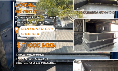 Local en renta con terraza en Container City, San Andrés Cholula
