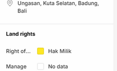 Tanah Premium 83 Are View Gwk Dijual, di Ungasan, Kuta Selatan Area