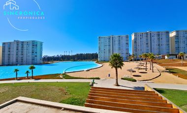SE ARRIENDA POR AÑO CORRIDO DPTO CON HERMOSA VISTA EN LAGUNA BAHIA, ALGARROBO