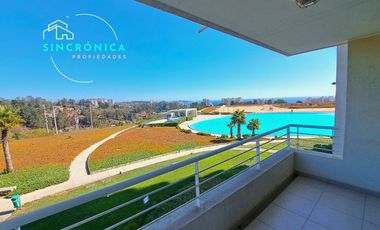 SE ARRIENDA POR AÑO CORRIDO DPTO CON HERMOSA VISTA EN LAGUNA BAHIA, ALGARROBO