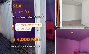 Isla comercial en renta en planta baja en Container City, San Andrés Cholula