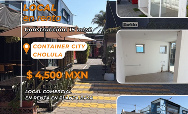 Local en renta en planta baja en Container City, San Andrés Cholula